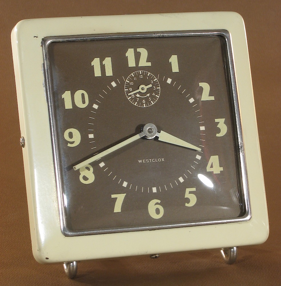 Westclox Spur Style 1 Ivory Luminous. Westclox Spur Style 1 Ivory Luminous Clock Example Photo