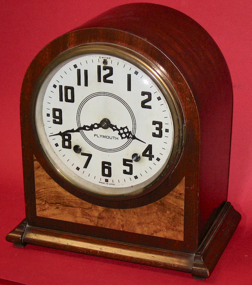 Plymouth Round Top Veneer Panel. Plymouth Round Top Veneer Panel Clock Example Photo