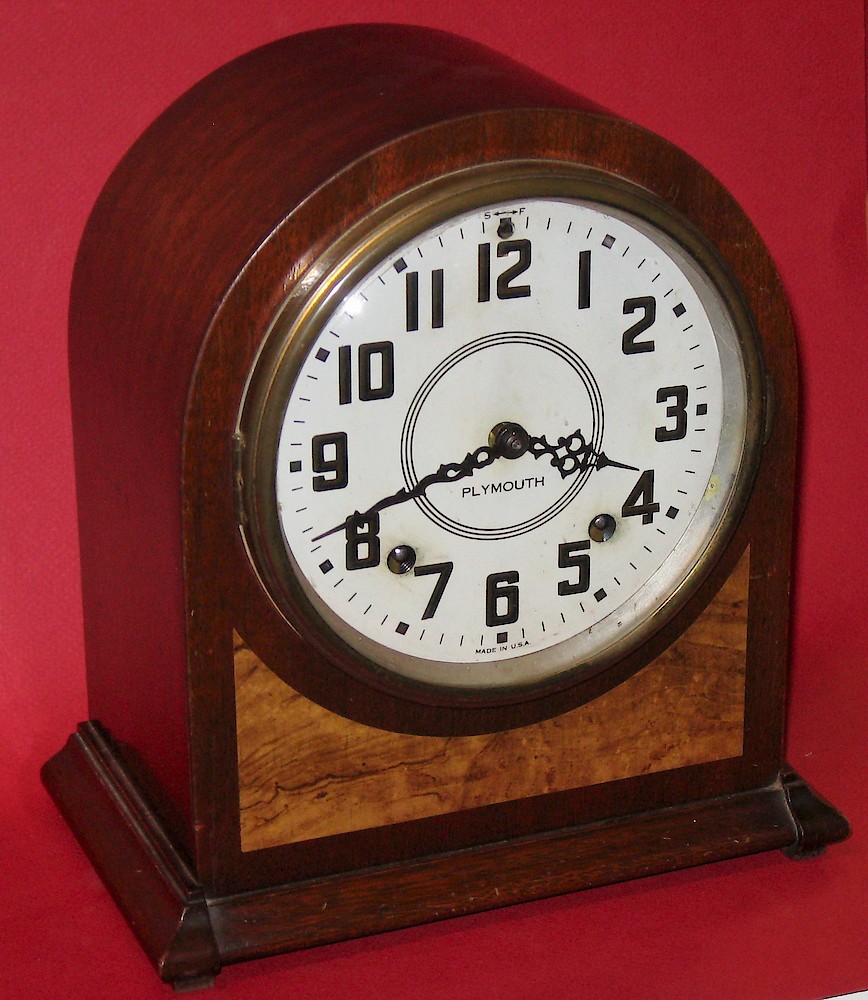 Plymouth Round Top Veneer Panel. Plymouth Round Top Veneer Panel Clock Example Photo