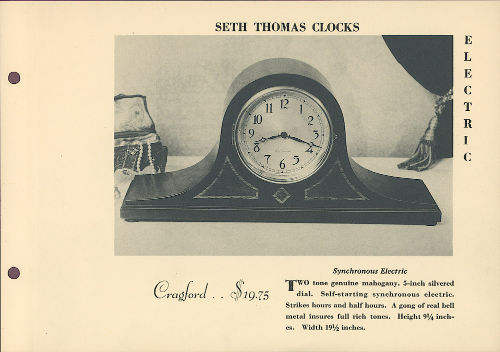 Seth Thomas Electric Clocks > 2-Cragford