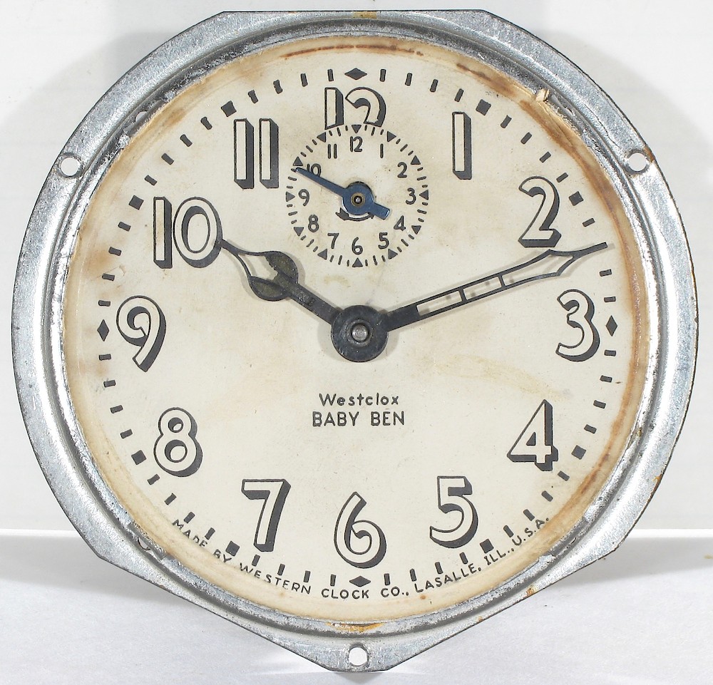 Westclox Baby Ben Style 3 Brown Luminous. Westclox Baby Ben Style 3 Brown Luminous Clock Example Photo