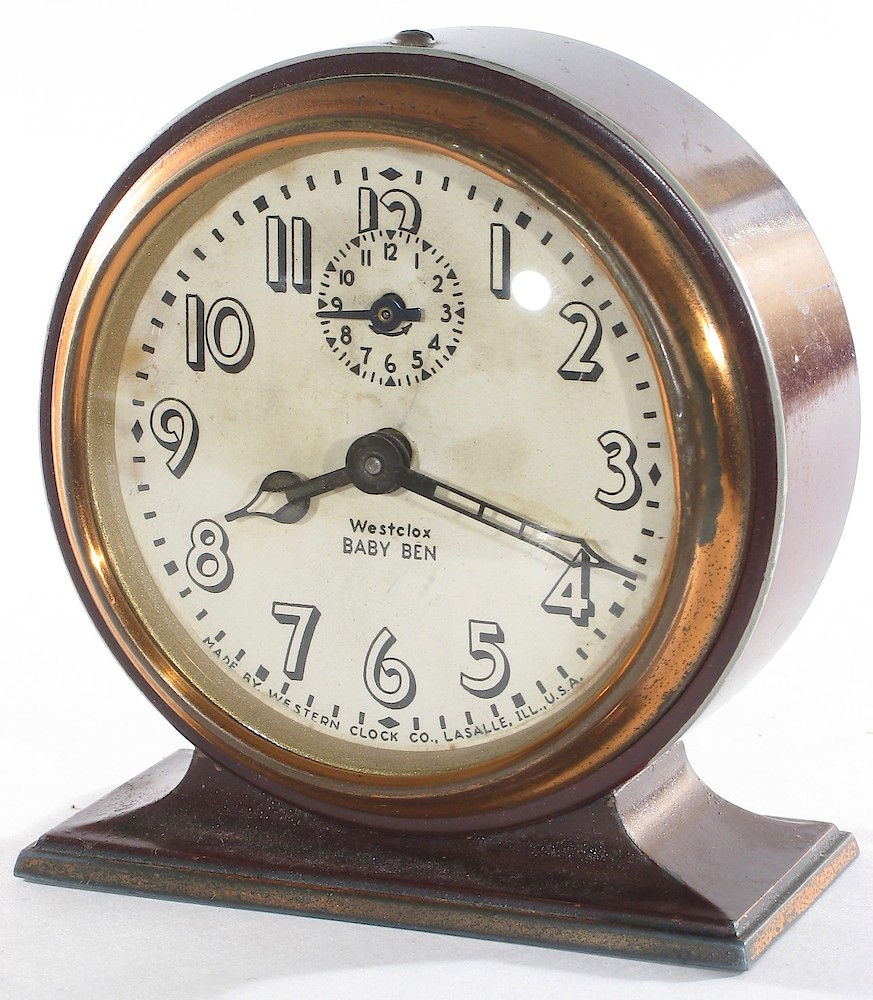 Westclox Baby Ben Style 3 Brown Luminous. Westclox Baby Ben Style 3 Brown Luminous Clock Example Photo