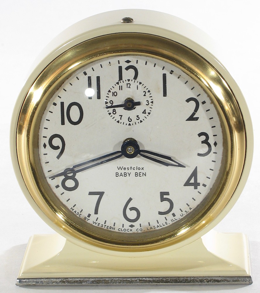 Westclox Baby Ben Style 3 Ivory Plain. Westclox Baby Ben Style 3 Ivory Plain Clock Example Photo