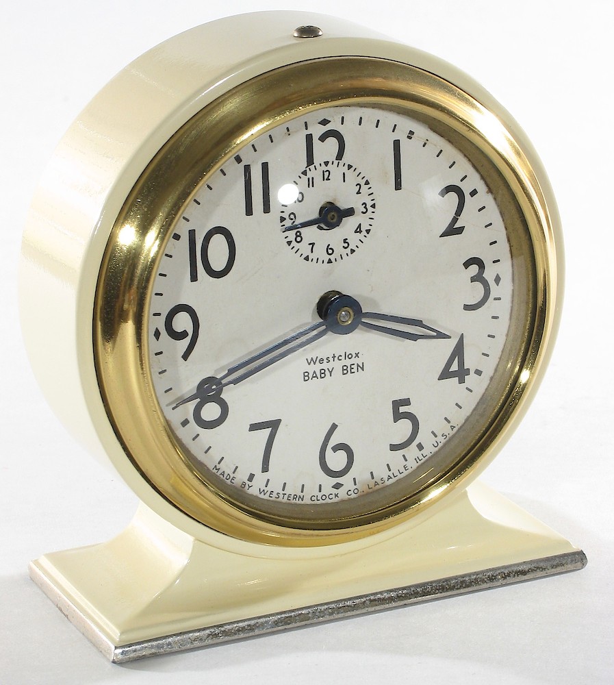 Westclox Baby Ben Style 3 Ivory Plain. Westclox Baby Ben Style 3 Ivory Plain Clock Example Photo