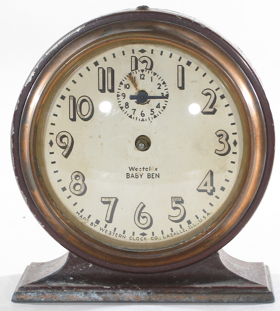 Westclox Baby Ben Style 3 Brown Luminous. Westclox Baby Ben Style 3 Brown Luminous Clock Example Photo