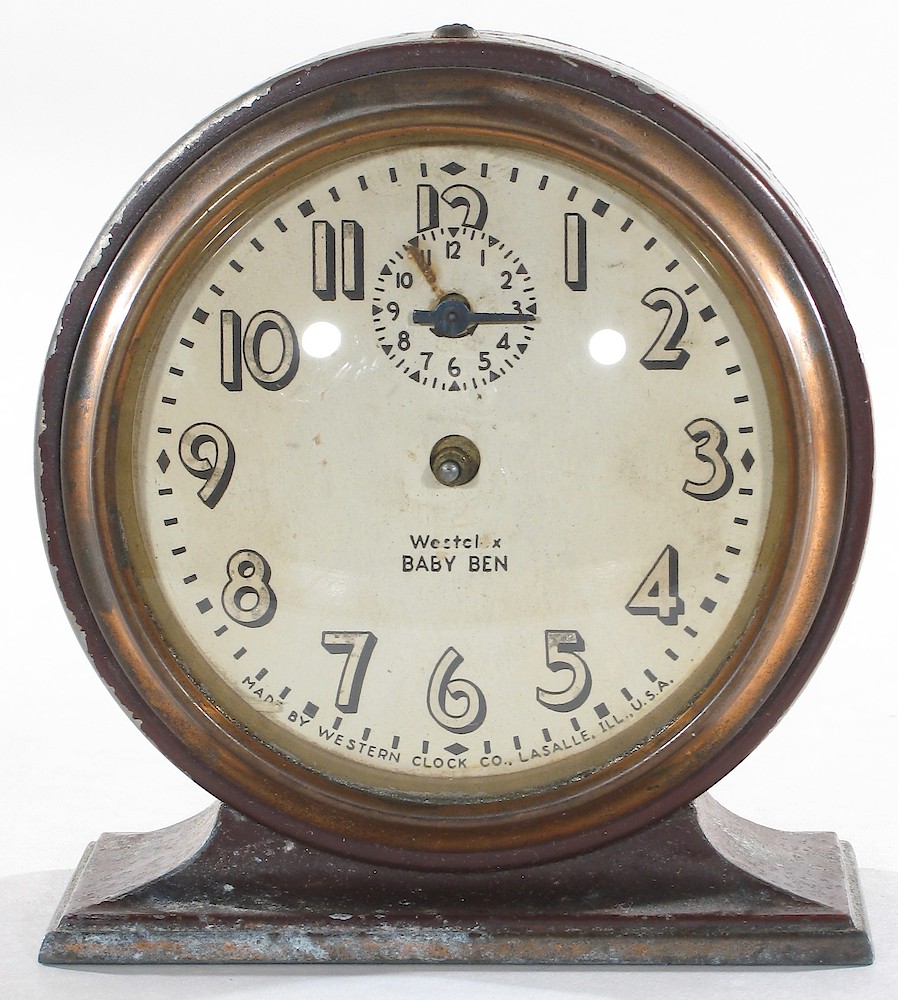 Westclox Baby Ben Style 3 Brown Luminous. Westclox Baby Ben Style 3 Brown Luminous Clock Example Photo