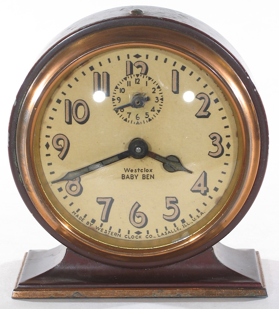 Westclox Baby Ben Style 3 Brown Luminous. Westclox Baby Ben Style 3 Brown Luminous Clock Example Photo