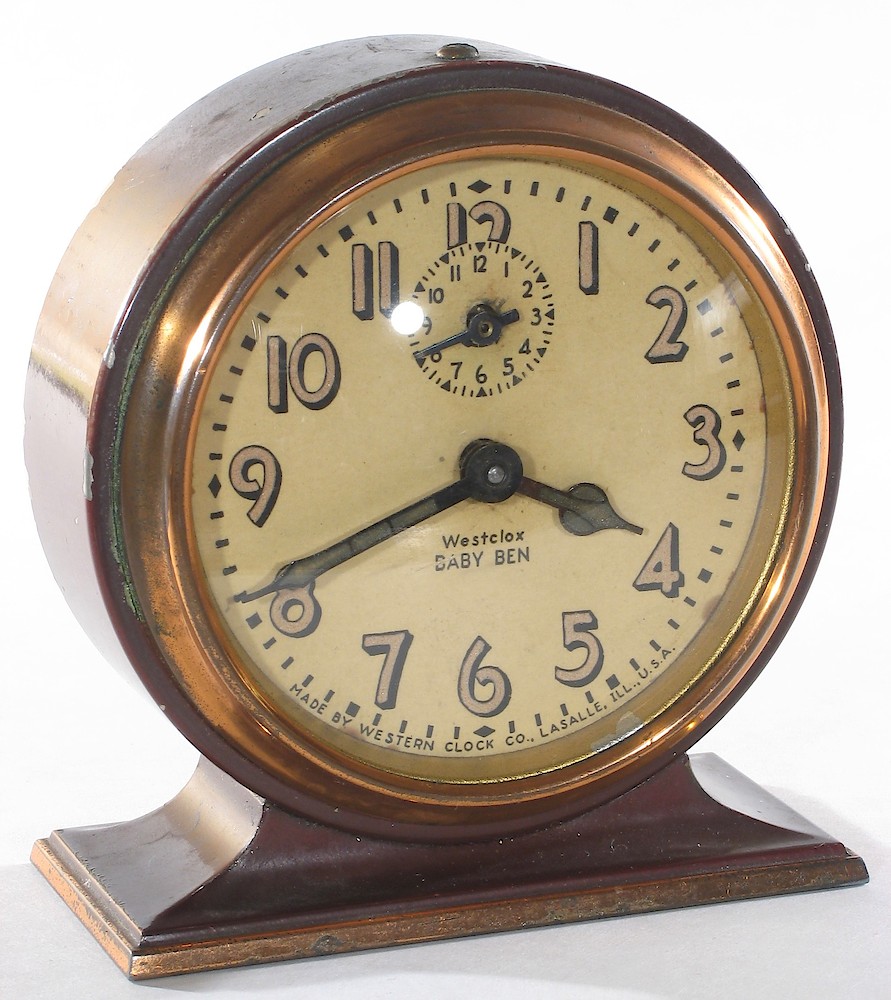 Westclox Baby Ben Style 3 Brown Luminous. Westclox Baby Ben Style 3 Brown Luminous Clock Example Photo