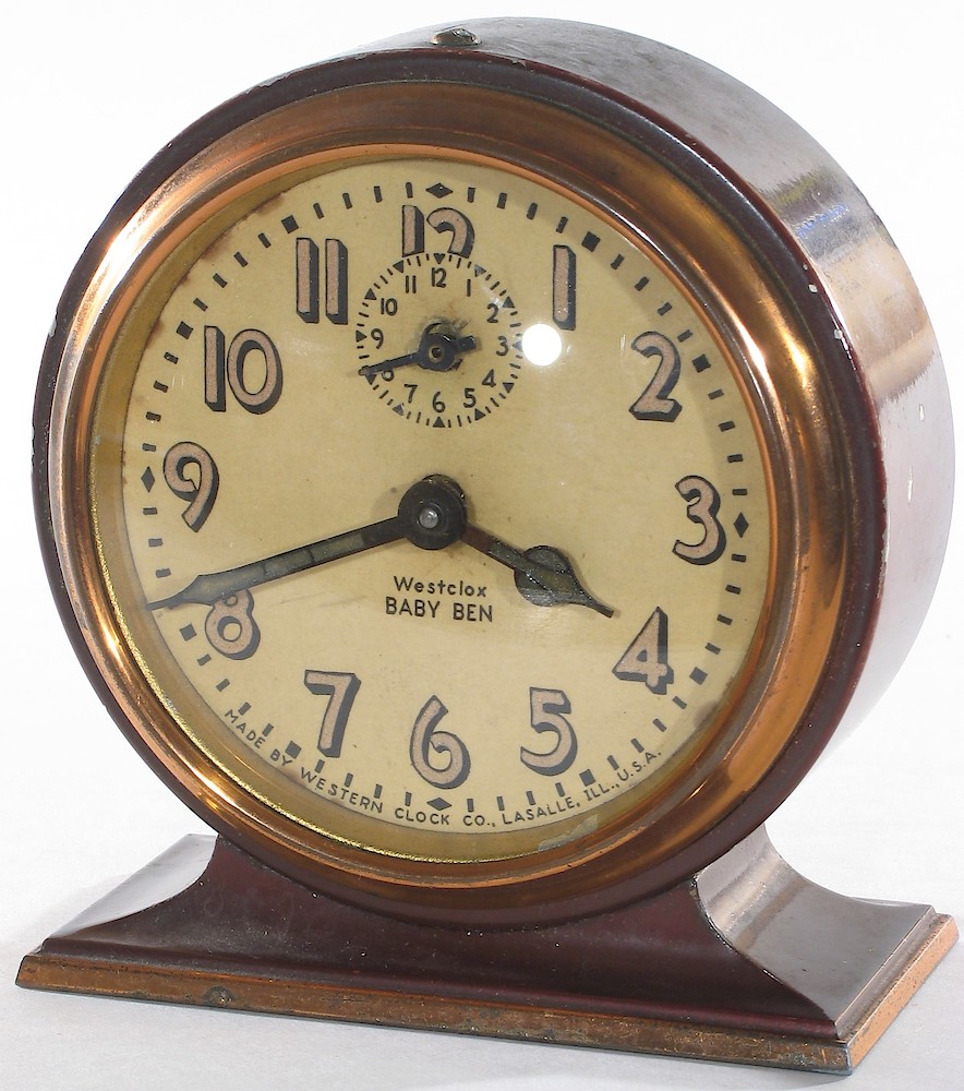 Westclox Baby Ben Style 3 Brown Luminous. Westclox Baby Ben Style 3 Brown Luminous Clock Example Photo