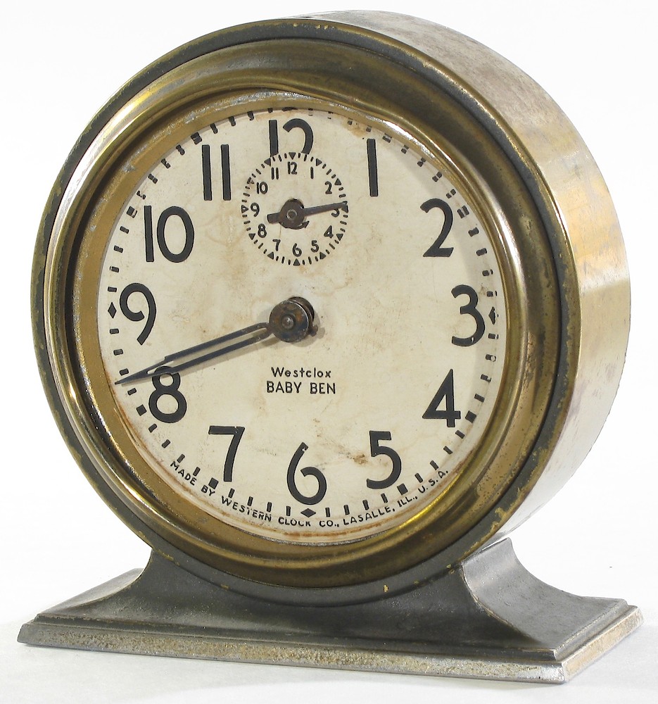 Westclox Baby Ben Style 3 Gray Plain. Westclox Baby Ben Style 3 Gray Plain Clock Example Photo