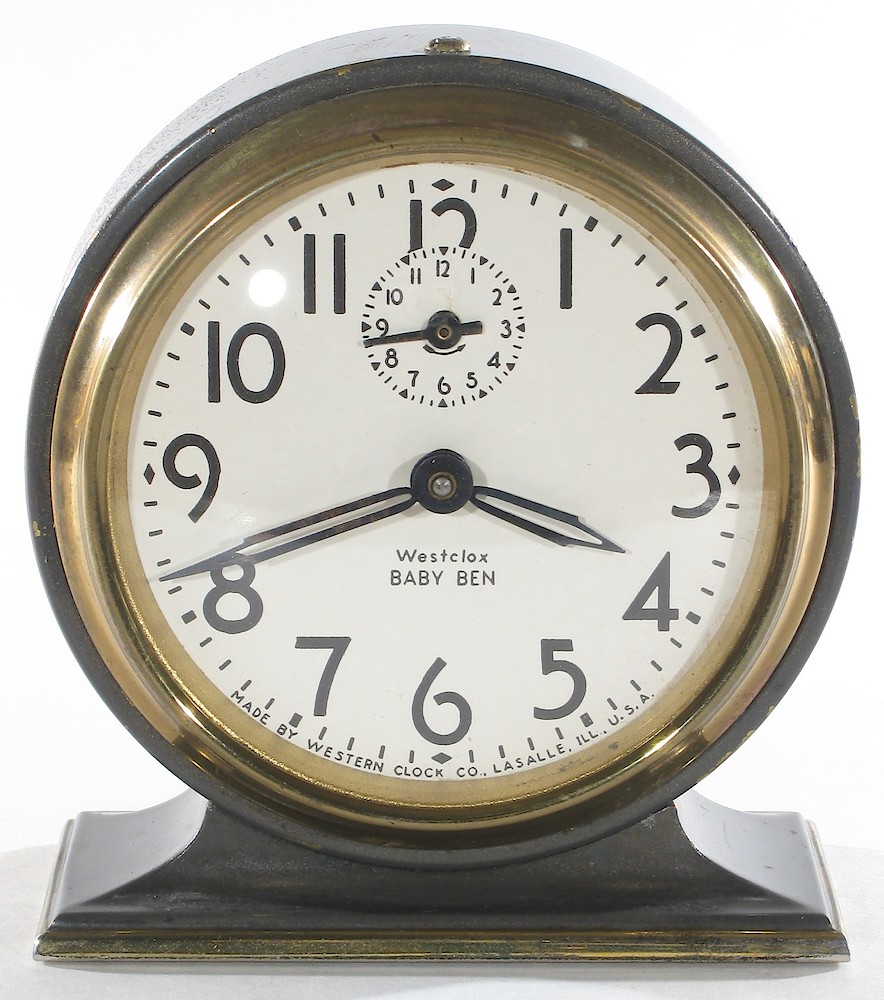 Westclox Baby Ben Style 3 Gray Plain. Westclox Baby Ben Style 3 Gray Plain Clock Example Photo