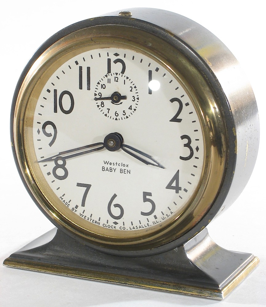 Westclox Baby Ben Style 3 Gray Plain. Westclox Baby Ben Style 3 Gray Plain Clock Example Photo