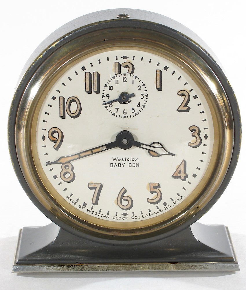 Westclox Baby Ben Style 3 Gray Luminous. Westclox Baby Ben Style 3 Gray Luminous Clock Example Photo