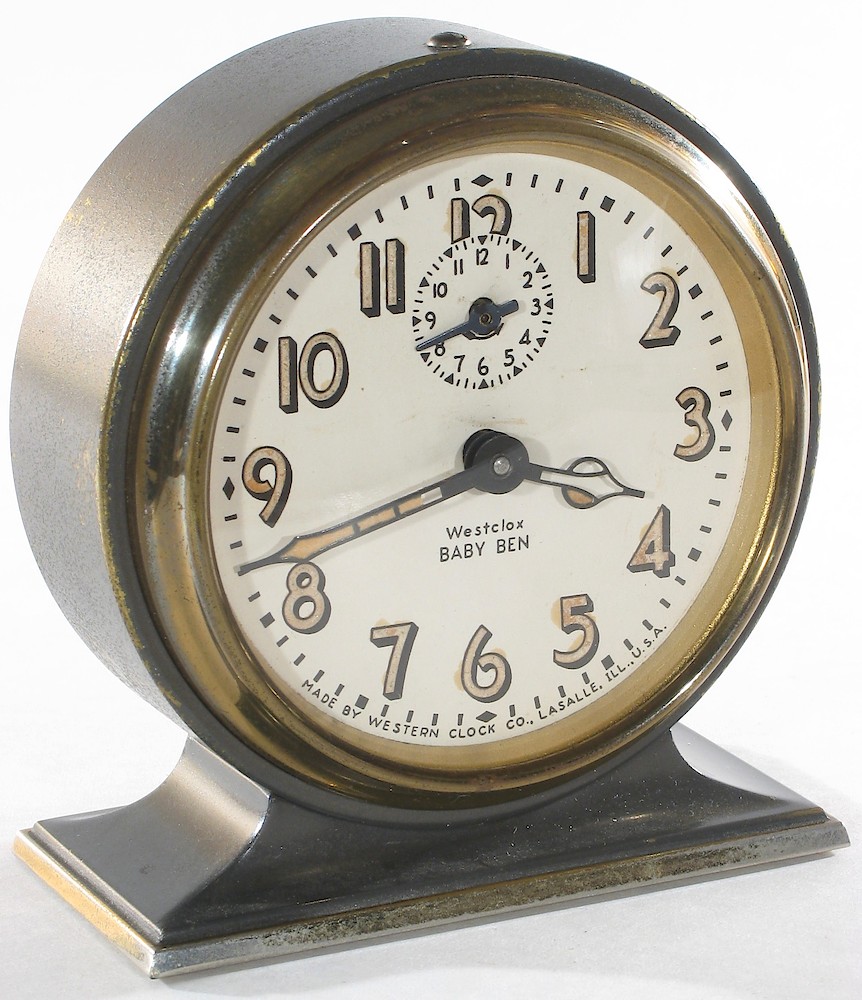 Westclox Baby Ben Style 3 Gray Luminous. Westclox Baby Ben Style 3 Gray Luminous Clock Example Photo