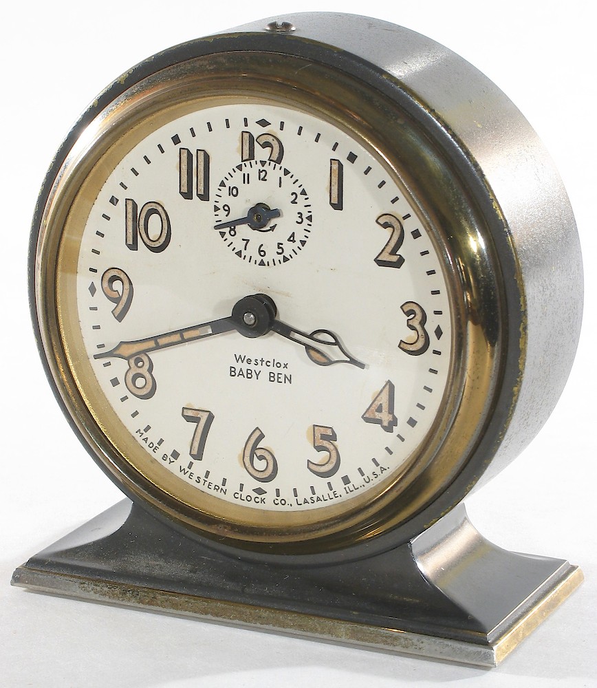 Westclox Baby Ben Style 3 Gray Luminous. Westclox Baby Ben Style 3 Gray Luminous Clock Example Photo