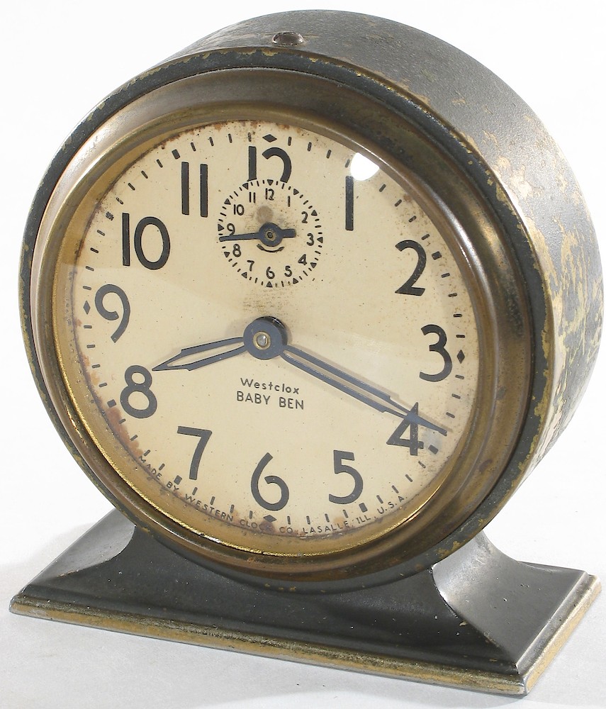 Westclox Baby Ben Style 3 Gray Plain. Westclox Baby Ben Style 3 Gray Plain Clock Example Photo