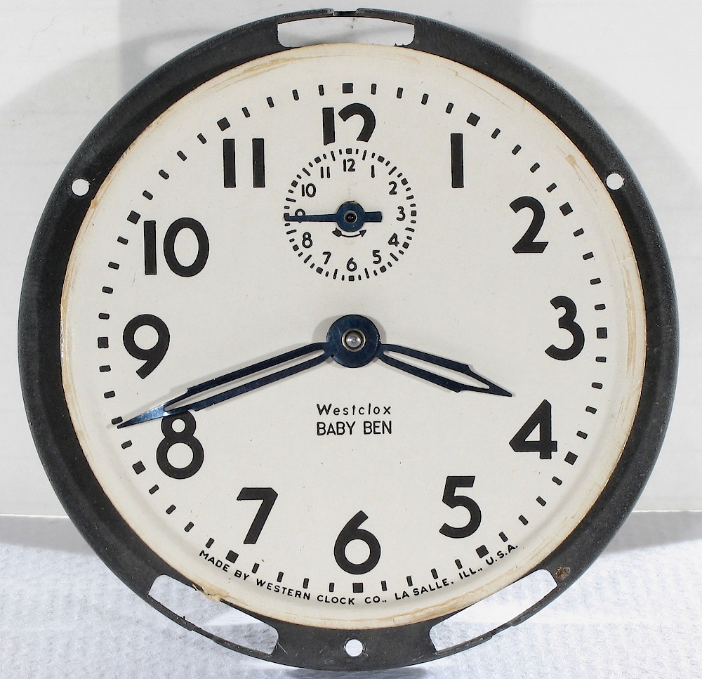 Westclox Baby Ben Style 4 Ivory Plain. Westclox Baby Ben Style 4 Ivory Plain Clock Example Photo