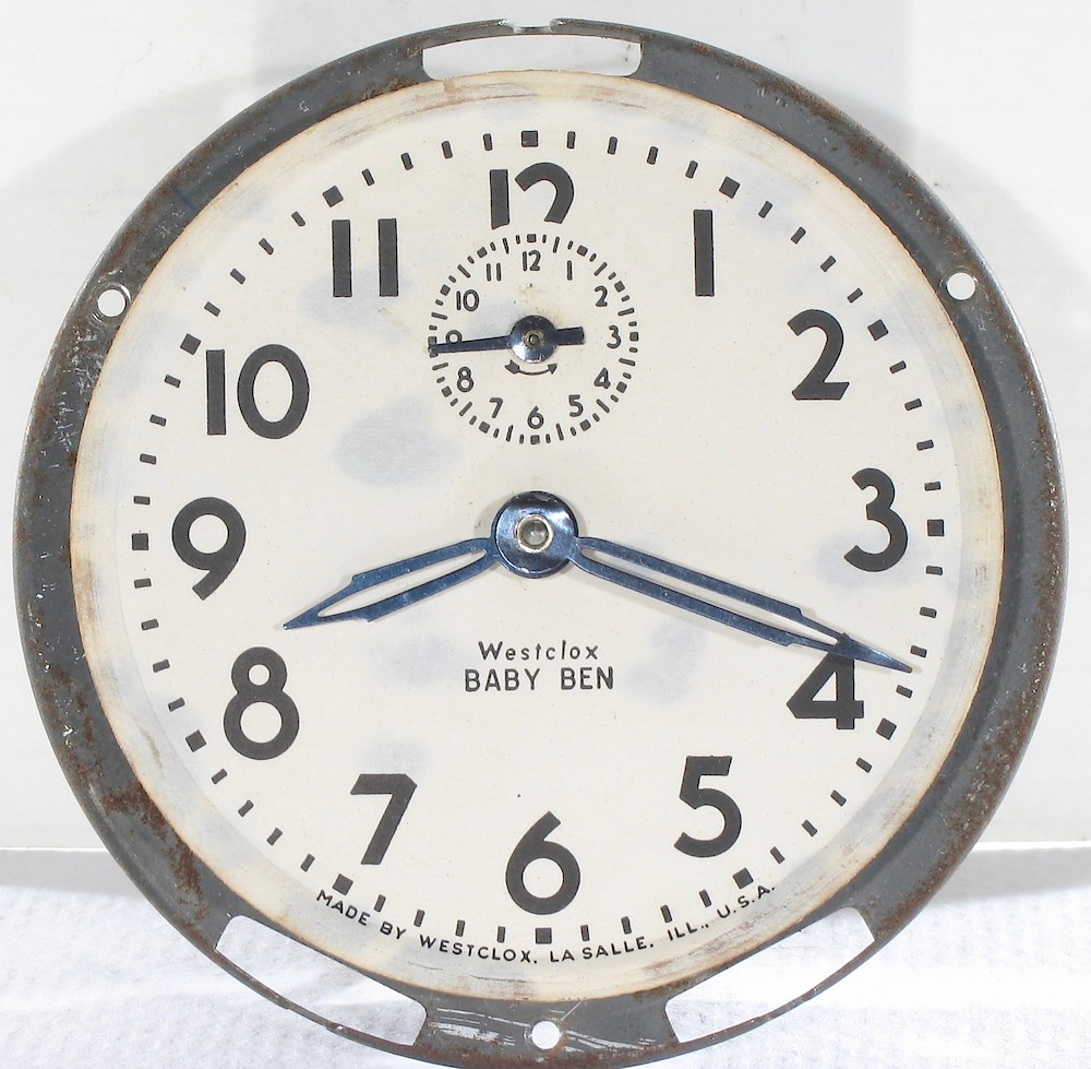 Westclox Baby Ben Style 4 Ivory Plain. Westclox Baby Ben Style 4 Ivory Plain Clock Example Photo