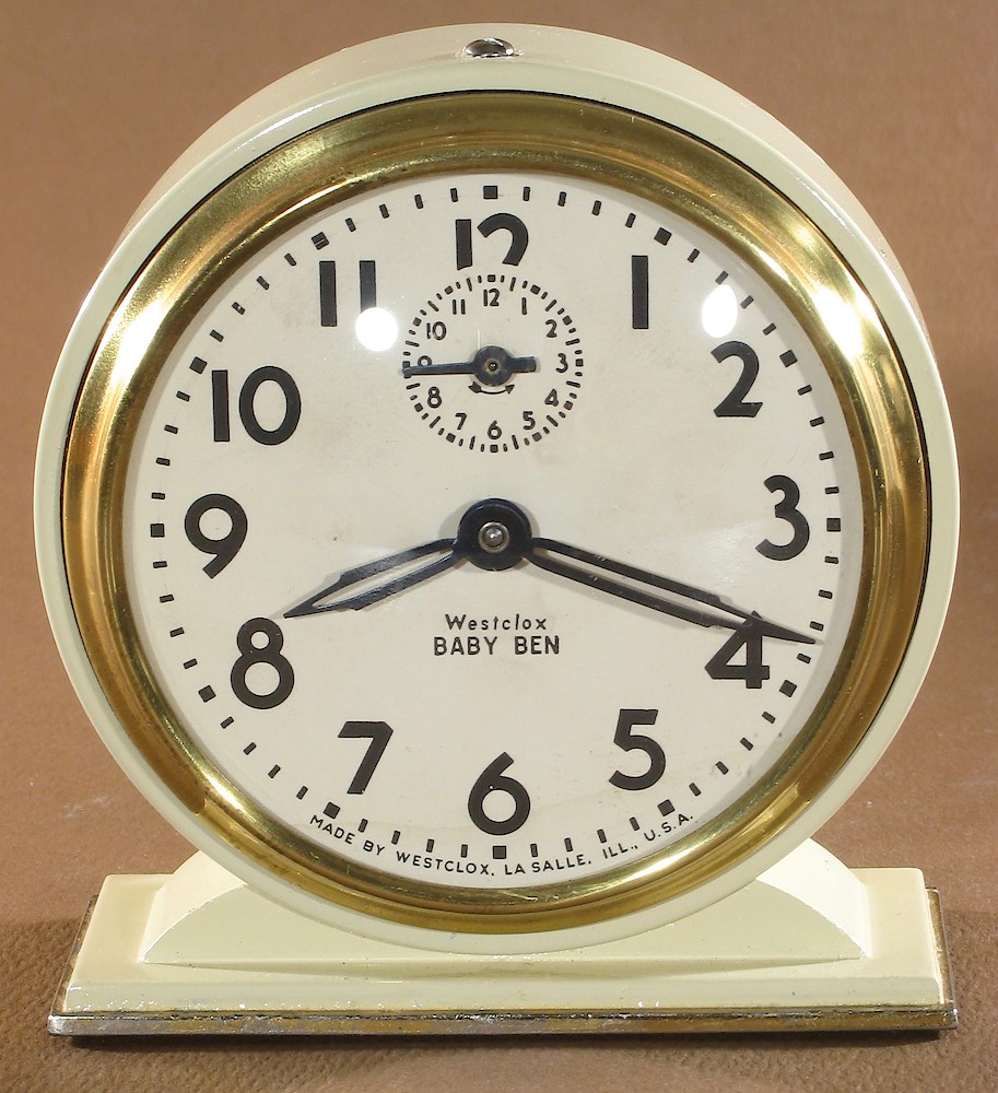 Westclox Baby Ben Style 4 Ivory Plain. Westclox Baby Ben Style 4 Ivory Plain Clock Example Photo