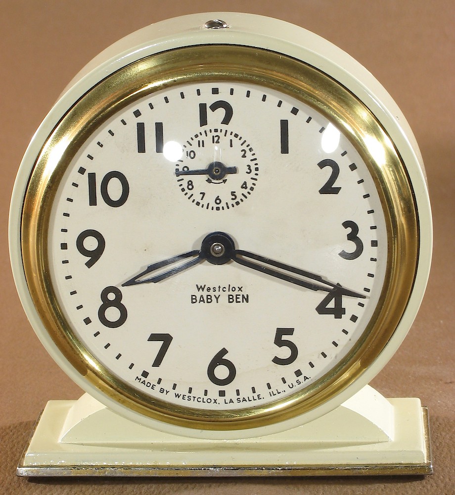 Westclox Baby Ben Style 4 Ivory Plain. Westclox Baby Ben Style 4 Ivory Plain Clock Example Photo