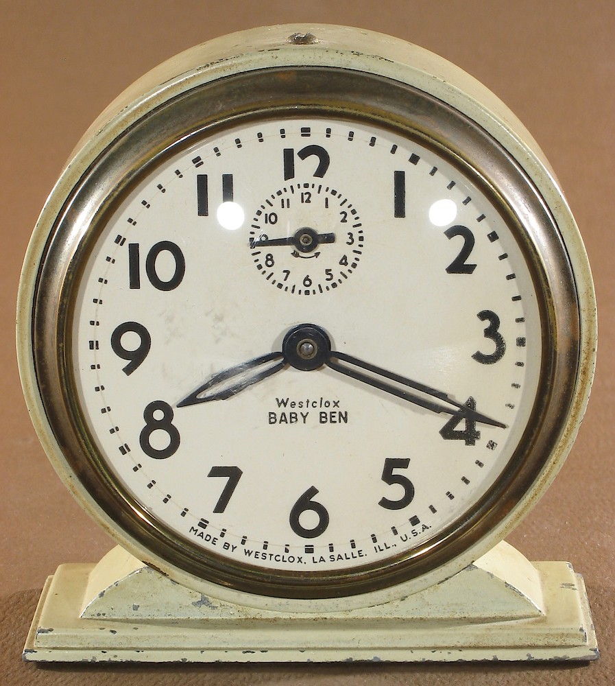 Westclox Baby Ben Style 4 Ivory Plain. Westclox Baby Ben Style 4 Ivory Plain Clock Example Photo