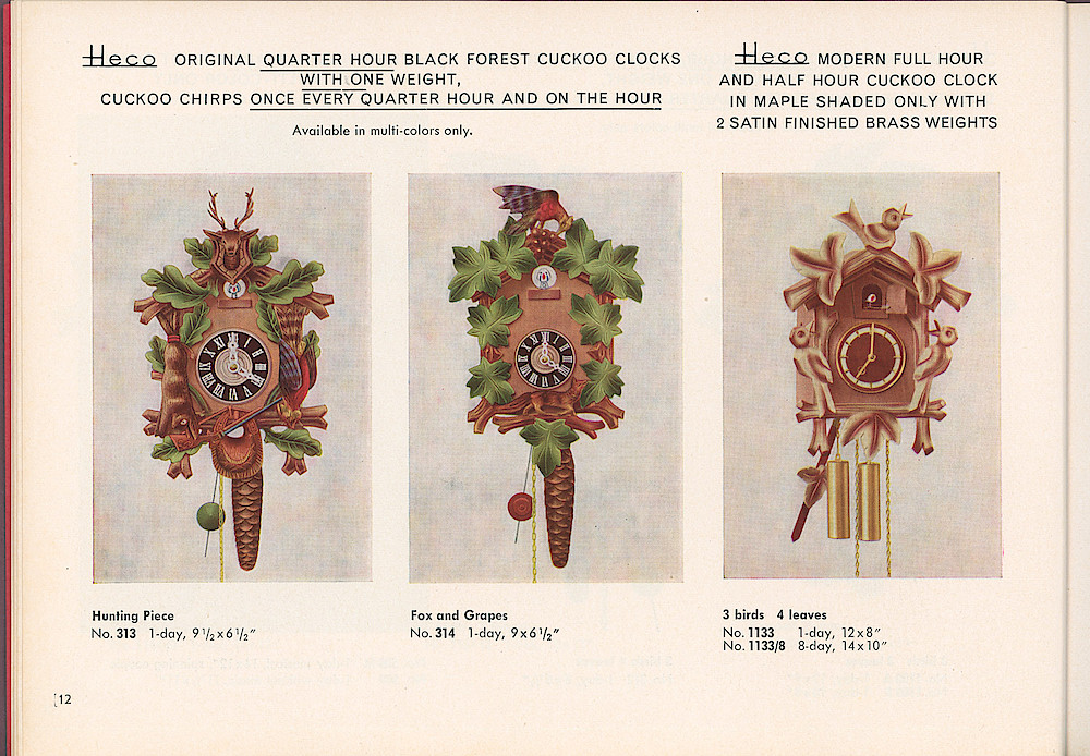 HECO Clock Catalog ca. 1960 > 12