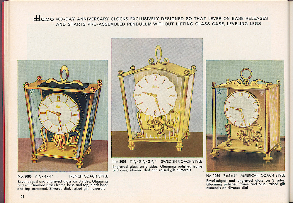 HECO Clock Catalog ca. 1960 > 24. Koma 400 Day Clocks