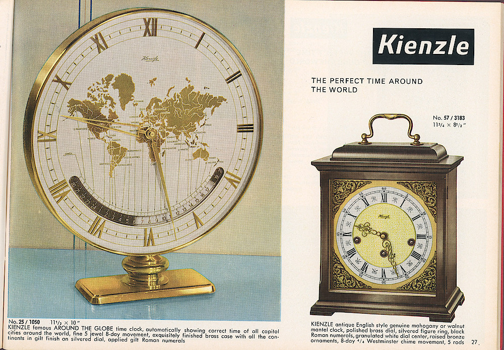 HECO Clock Catalog ca. 1960 > 27. Kienzle Clocks