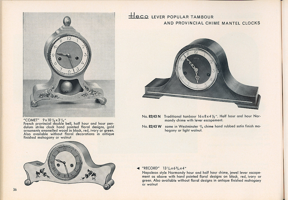 HECO Clock Catalog ca. 1960 > 36