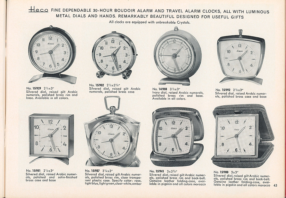HECO Clock Catalog ca. 1960 > 43