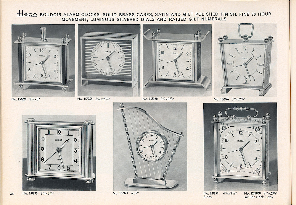 HECO Clock Catalog ca. 1960 > 44