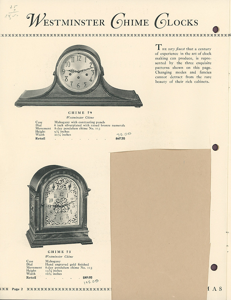 Eight and Thirty Day Key Wound Clocks > 2-(Partial)