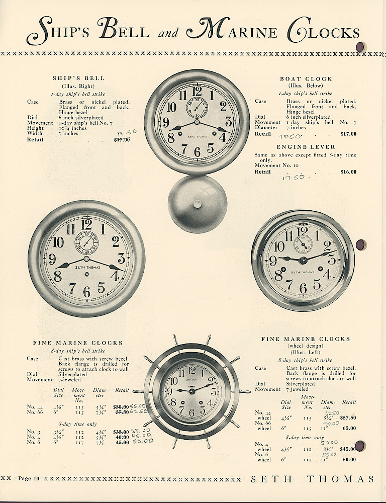 Eight and Thirty Day Key Wound Clocks > 10