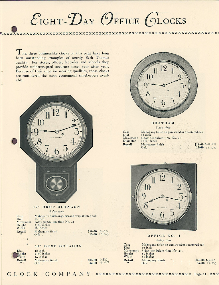 Eight and Thirty Day Key Wound Clocks > 11