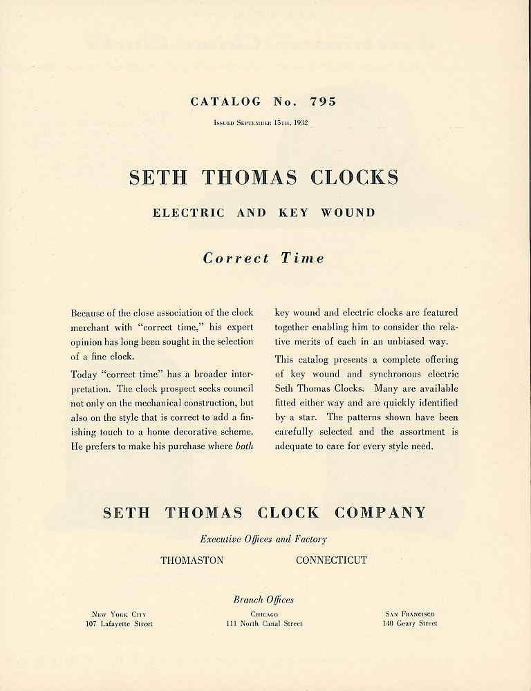 Seth Thomas Clocks - Electric and Keywound > 1