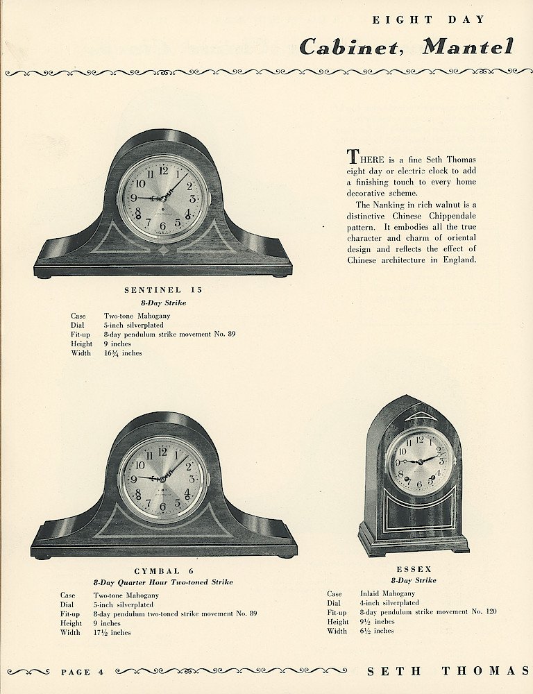 Seth Thomas Clocks - Electric and Keywound > 4