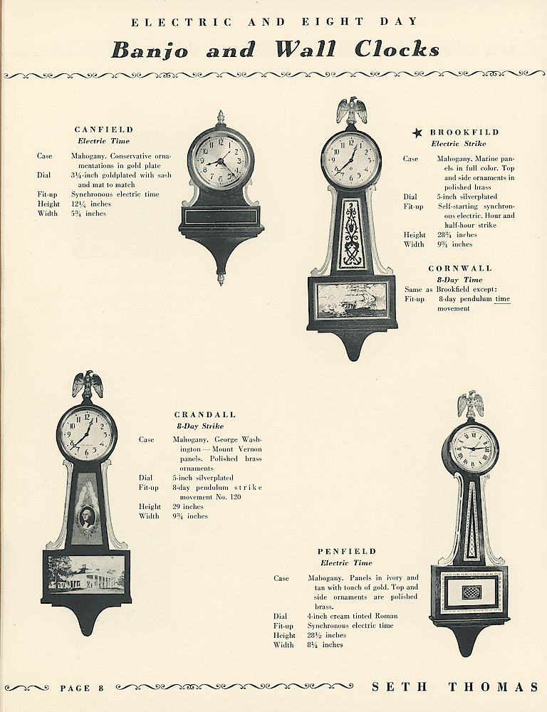 Seth Thomas Clocks - Electric and Keywound > 8
