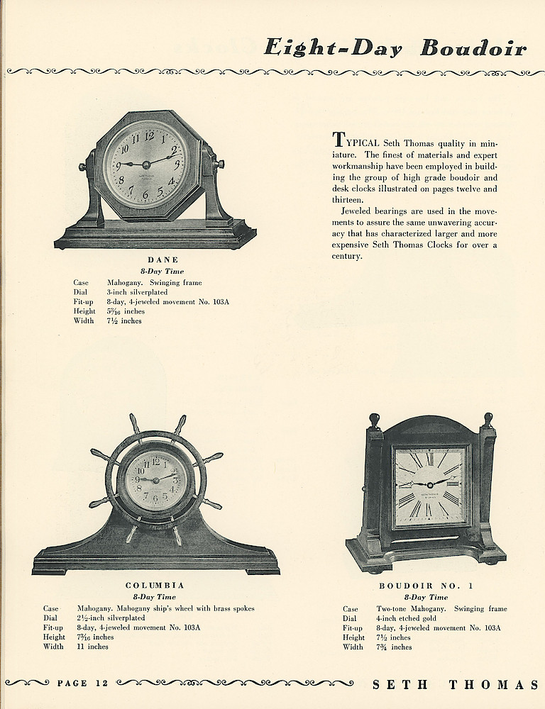 Seth Thomas Clocks - Electric and Keywound > 12