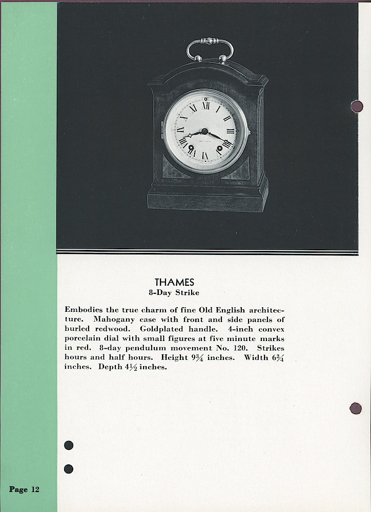 Seth Thomas Clocks; 1813 - 1935 > 12