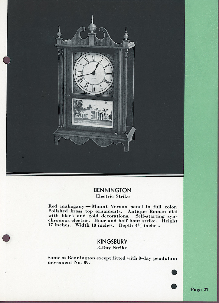 Seth Thomas Clocks; 1813 - 1935 > 27