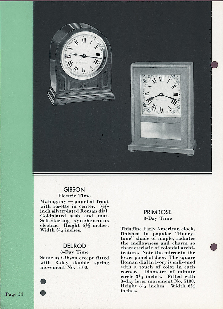 Seth Thomas Clocks; 1813 - 1935 > 34