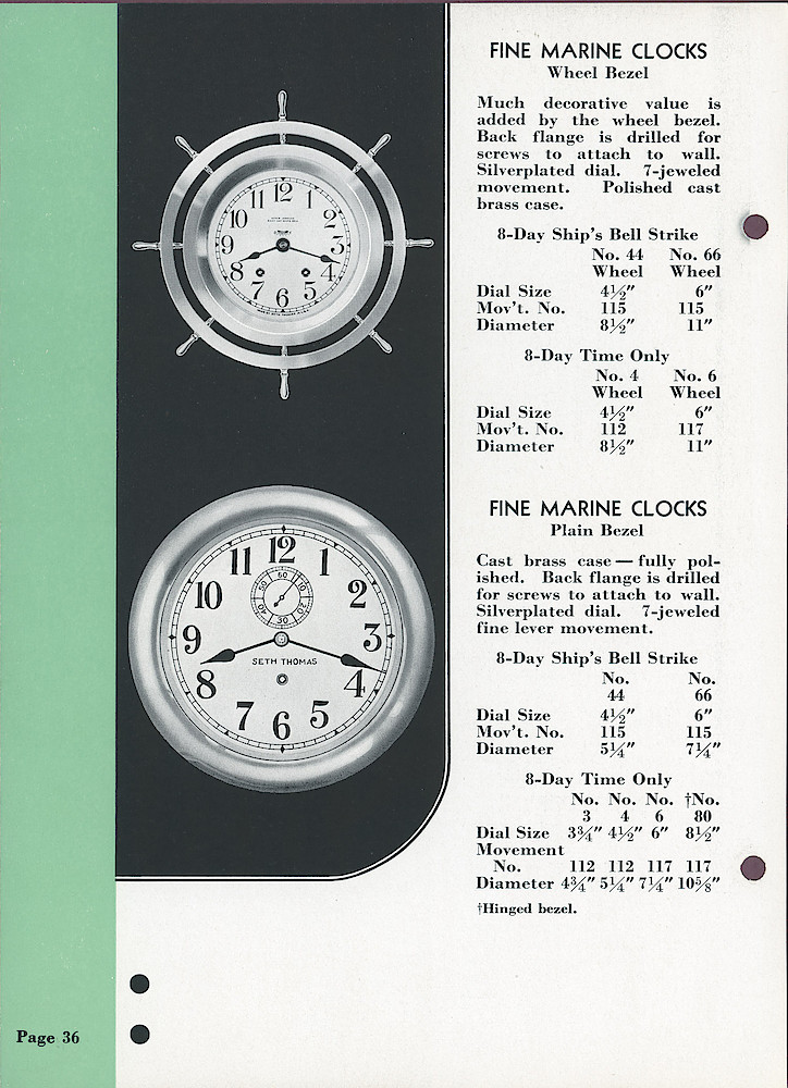 Seth Thomas Clocks; 1813 - 1935 > 36