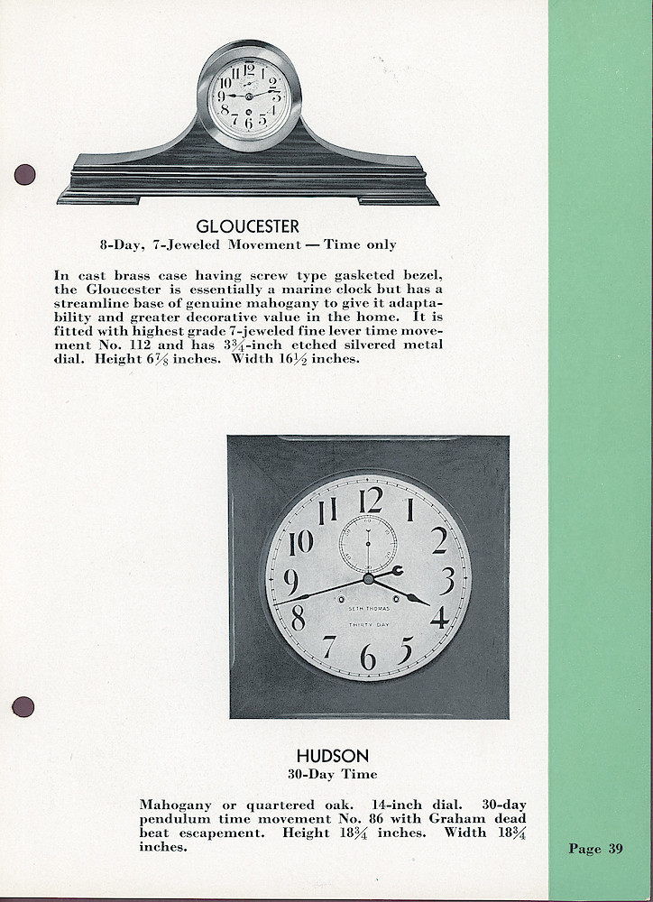 Seth Thomas Clocks; 1813 - 1935 > 39