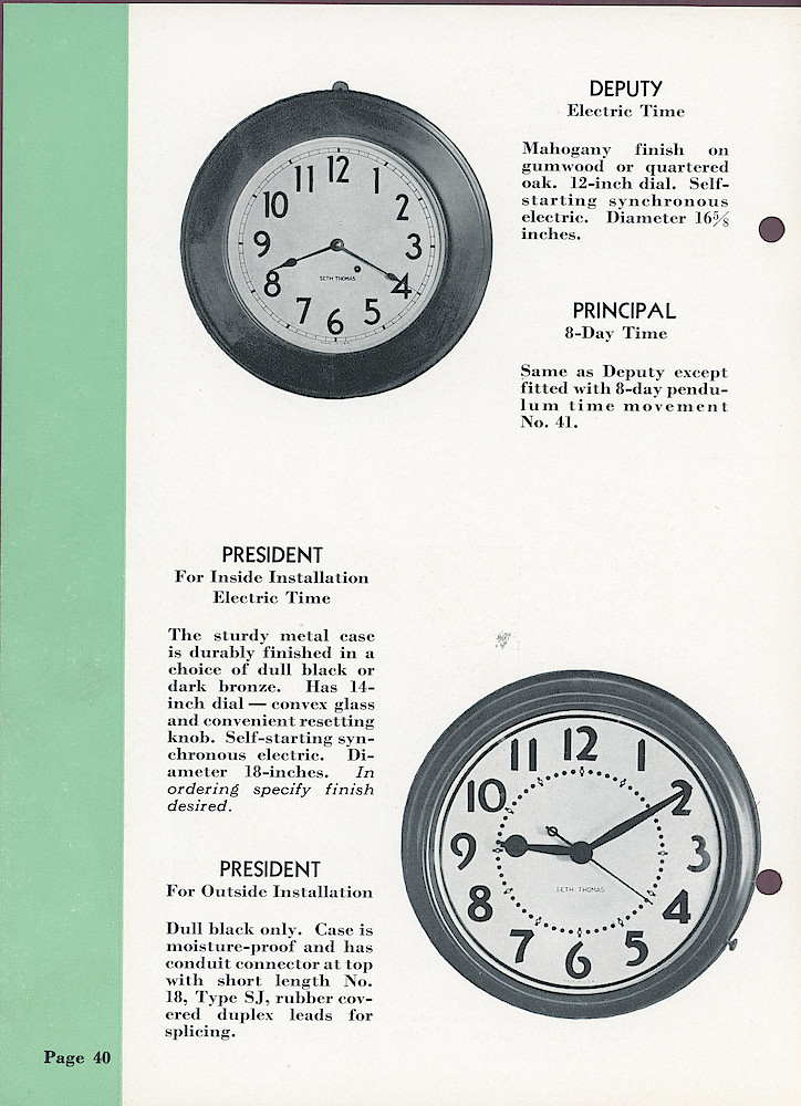 Seth Thomas Clocks; 1813 - 1935 > 40