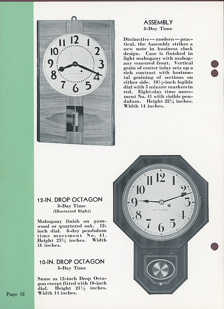 Seth Thomas Clocks; 1813 - 1935 > 42