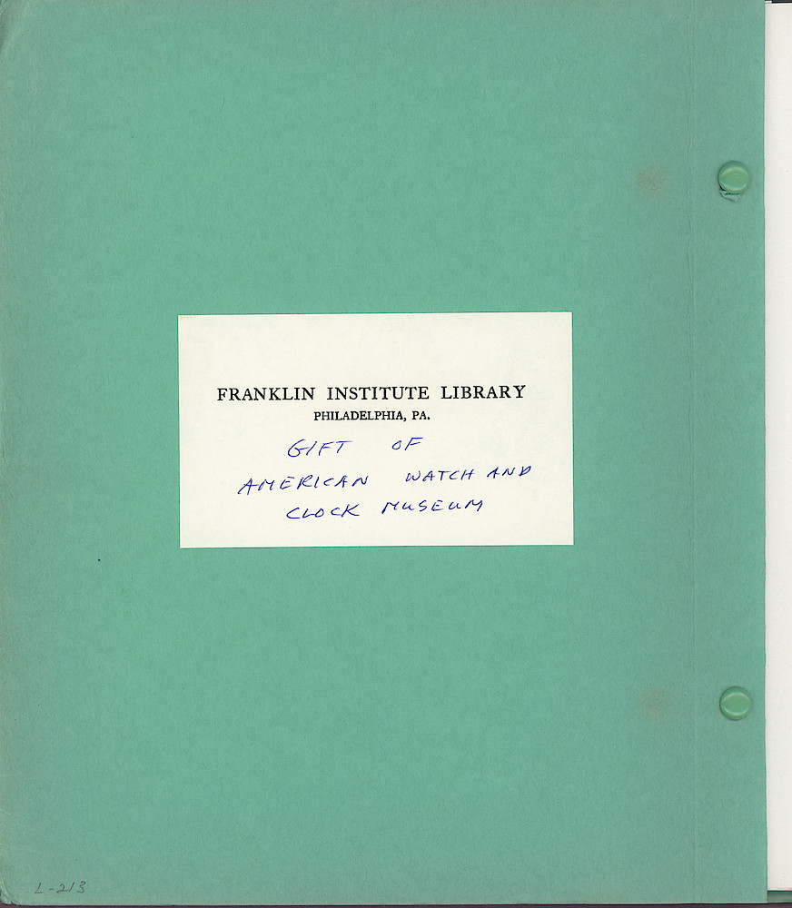 Seth Thomas Clocks; 1813 - 1935 > Inside-Front-Cover