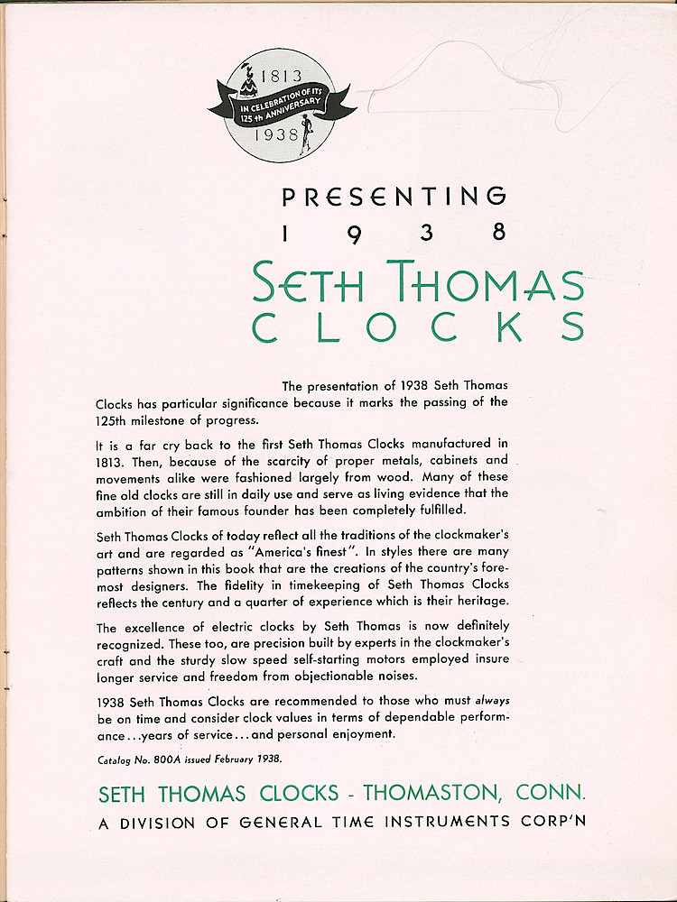 Seth Thomas Presents 1938 Clocks > 1