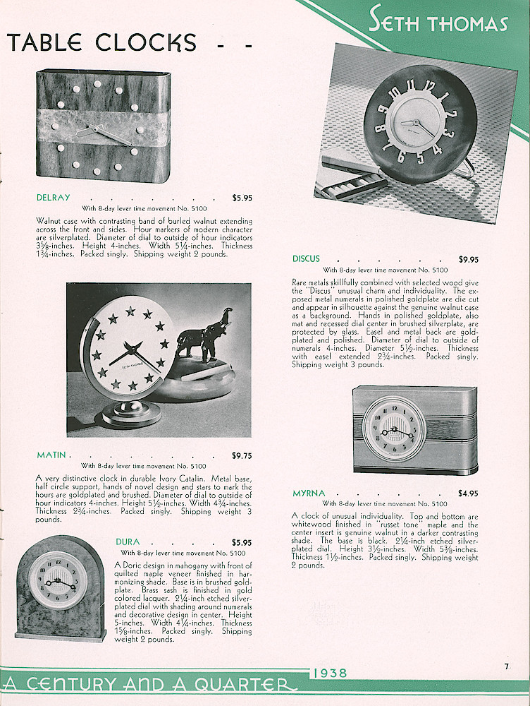 Seth Thomas Presents 1938 Clocks > 7