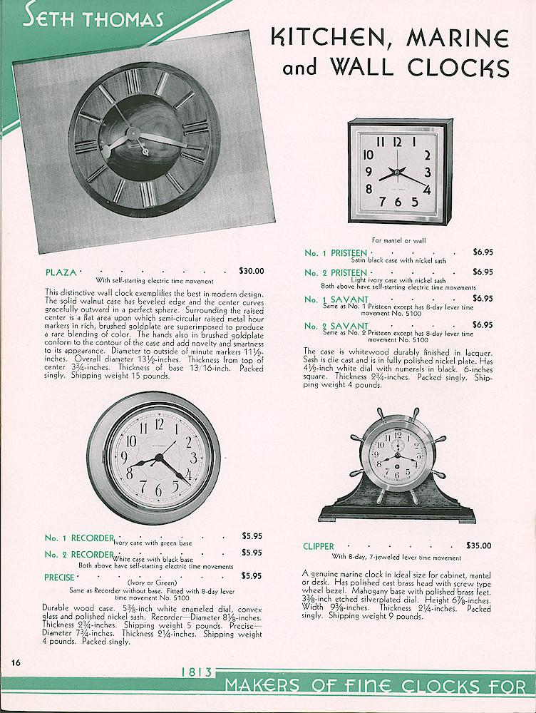 Seth Thomas Presents 1938 Clocks > 16