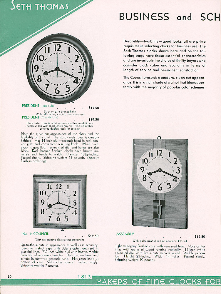 Seth Thomas Presents 1938 Clocks > 20